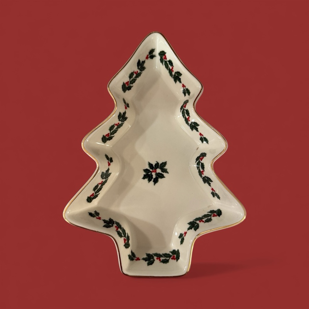 Formalities by Baum Bros. Holly Collection Christmas Tree Candy Dish